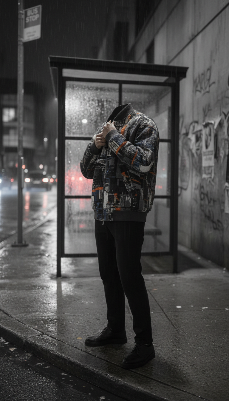 Bold Print Bomber Jacket in use