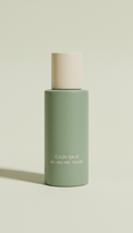 Calm Sage Balancing Toner, Three-quarter angle for bottles/tubes; camera slightly above eye-level for graceful...
