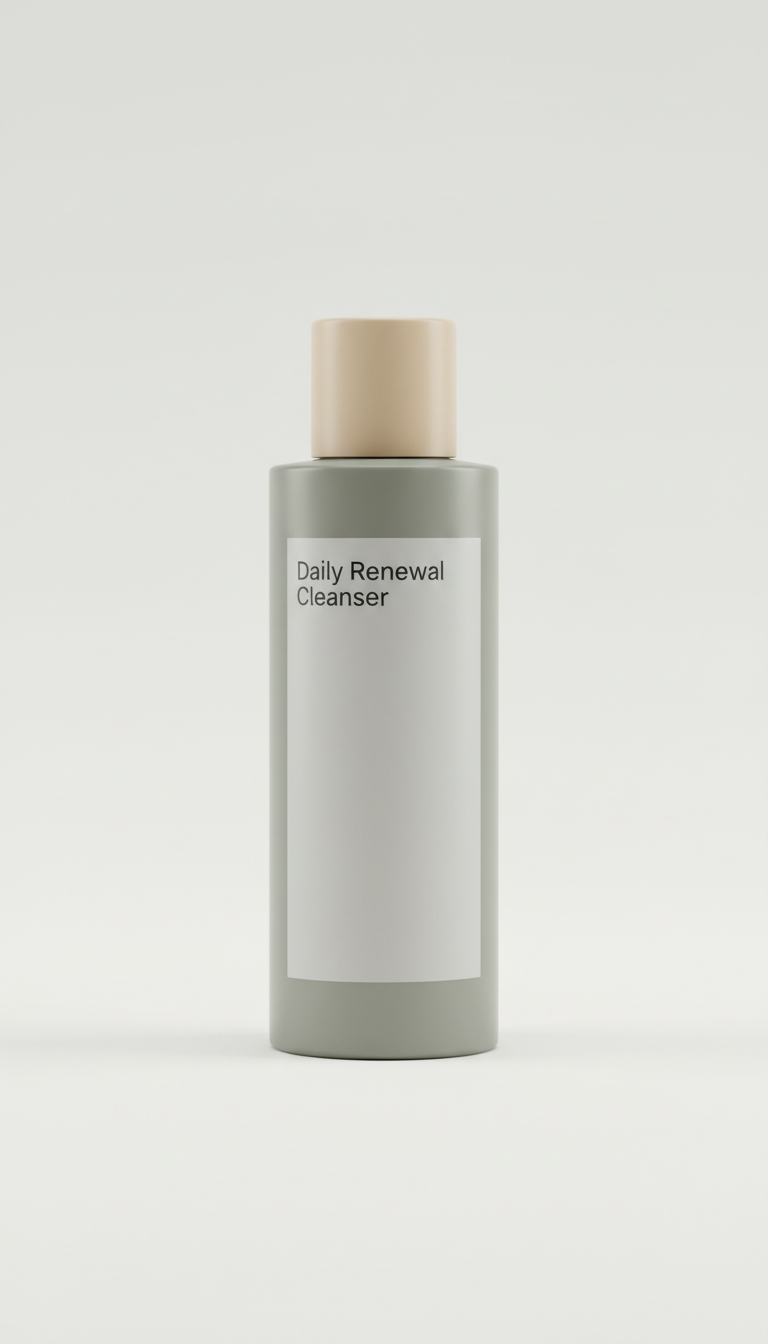 Daily Renewal Cleanser, Default angle: 3/4 front or direct head-on depending on form factor; always at product's 'hero'...