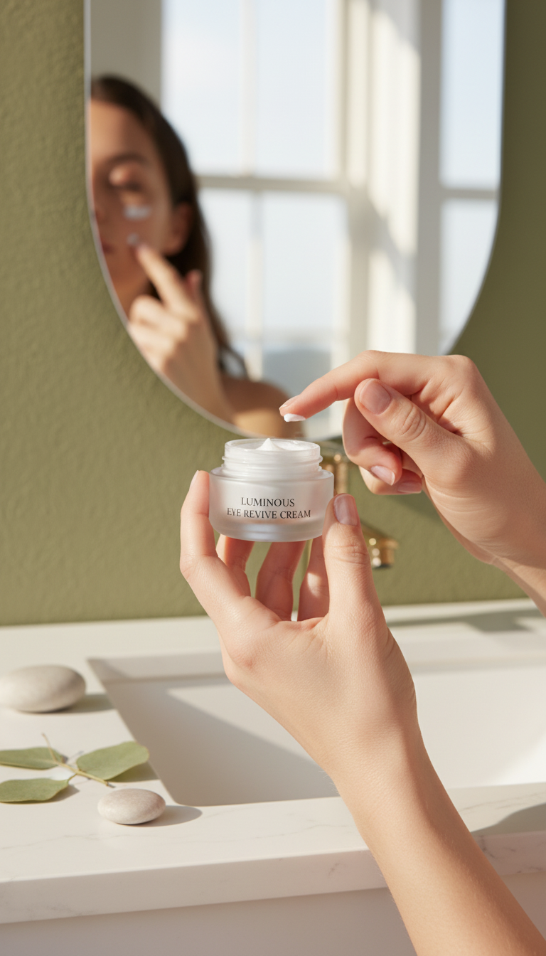 Luminous Eye Revive Cream in use