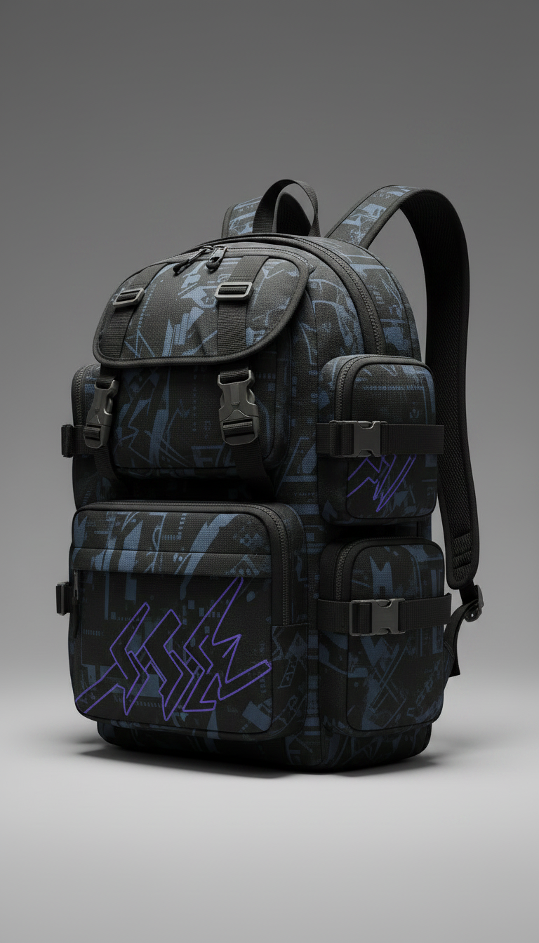 Alternate angle view of Anime-Themed Streetwear Backpack