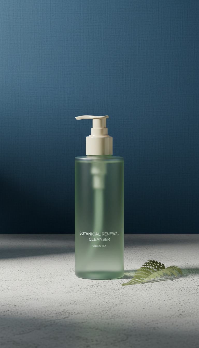 Botanical renewal cleanser with green tea in a new setting