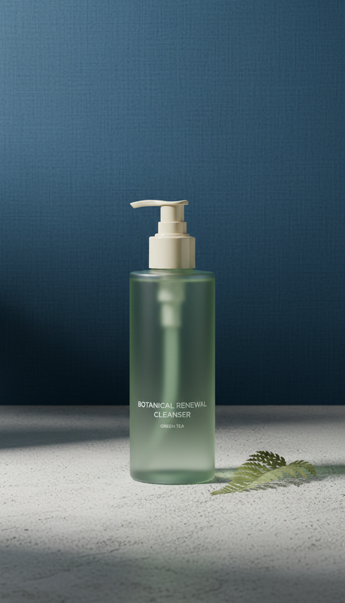 Botanical renewal cleanser with green tea in a new setting